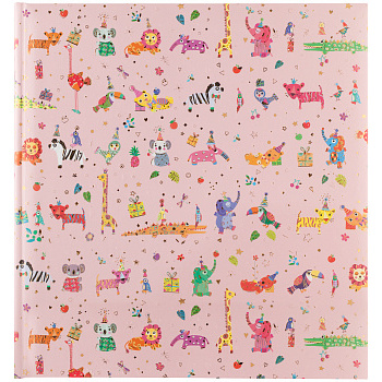 Детский 60 стр. 26x30 под уголки, зверушки, розовый 15441 (арт.5-40734)