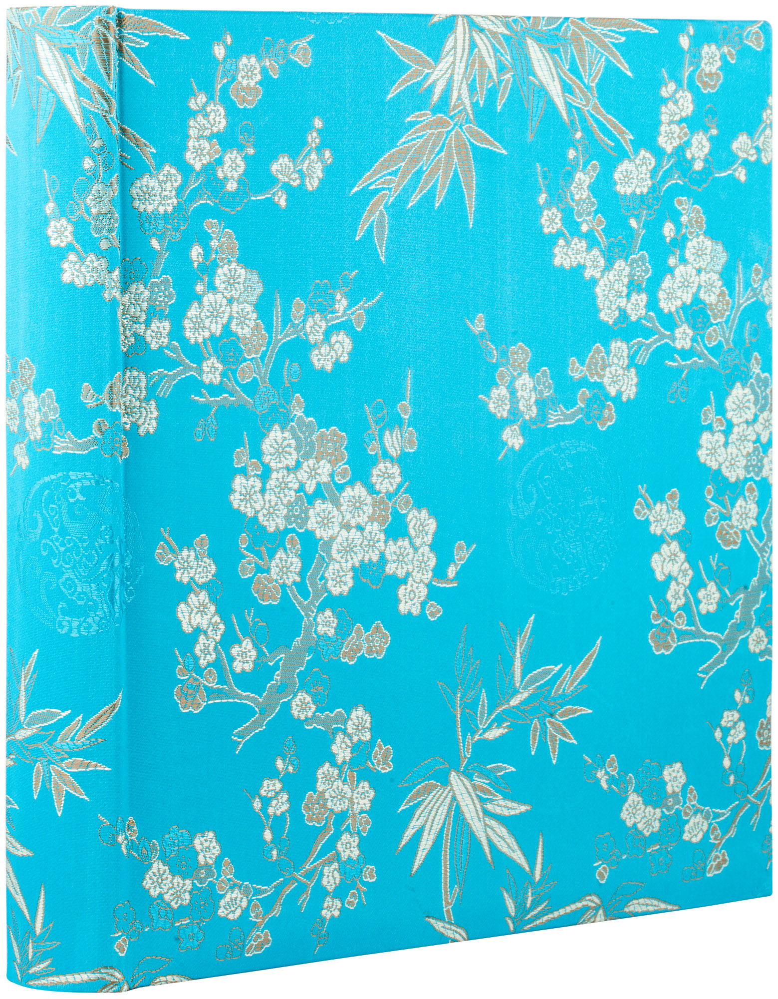 Silk blossom. Голубой кармашек. Фотоальбом Innova Linen. Q5864 FLOWERPAD Blue. Маленькие наклейки шелковые голубые.