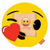 10x10 PI09826 Emoji smiley kiss, пластик, желтый (арт.5-41543)