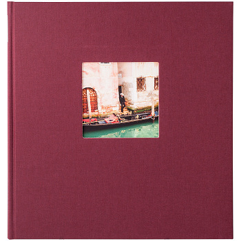 Классика 60 стр. 26x30 под уголки с окном, бордовый 27972 (арт.5-34565)
