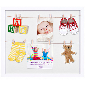 50x43 на 6 фото 10x15 (A6) Baby Alphabet Peg МДФ, белый PI09939 (арт.5-42649)